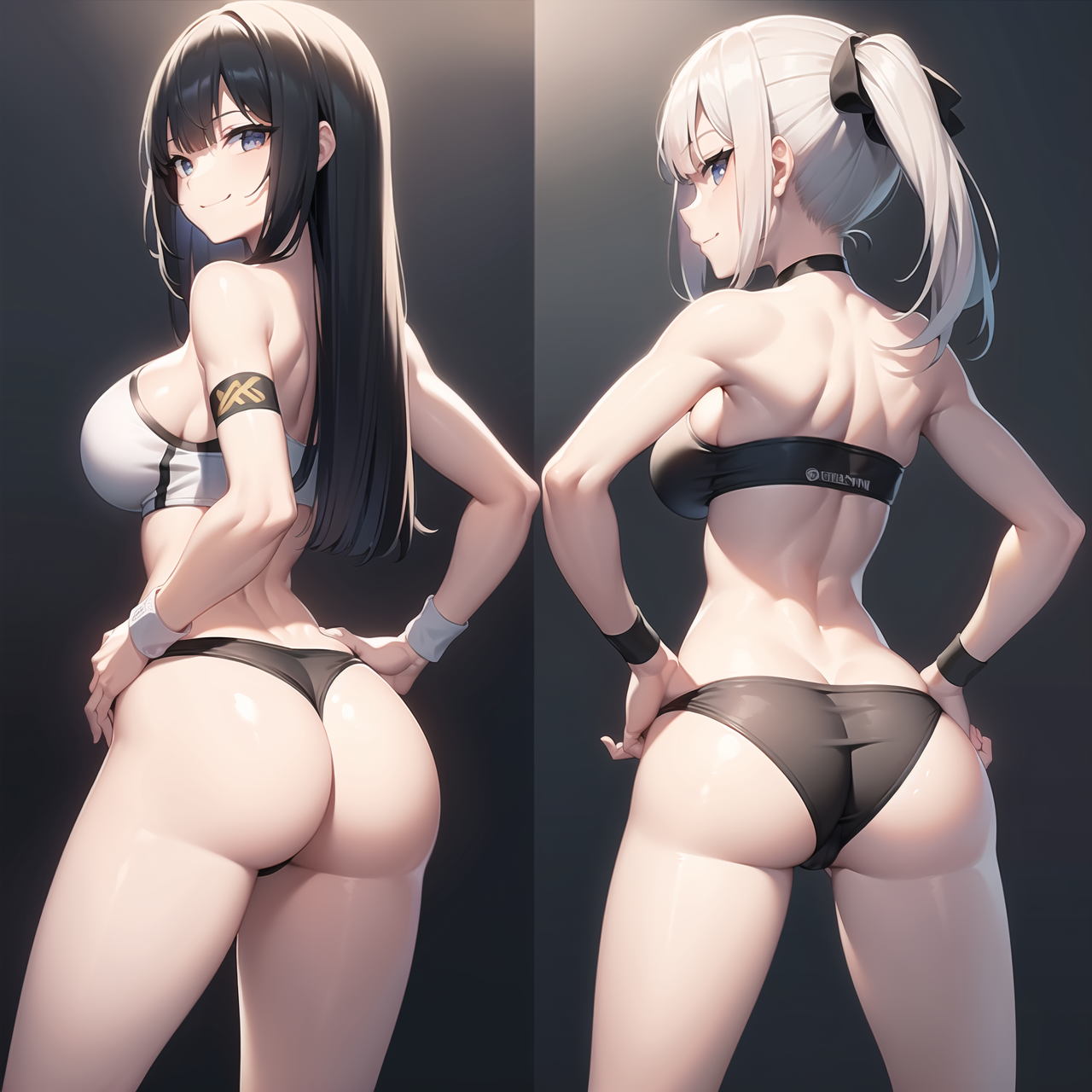 2画面 後ろ向き by リュー@AIart