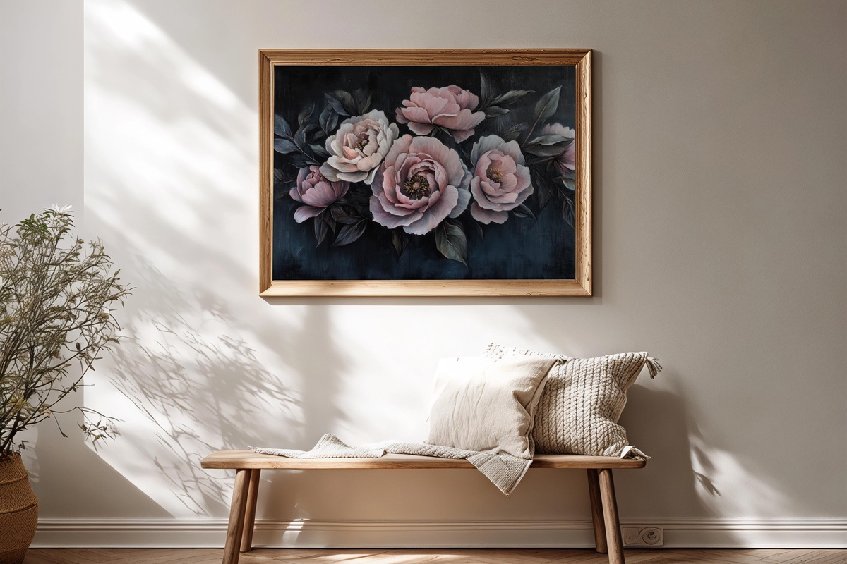 Florals in Contrast Floral Printable Wall Art