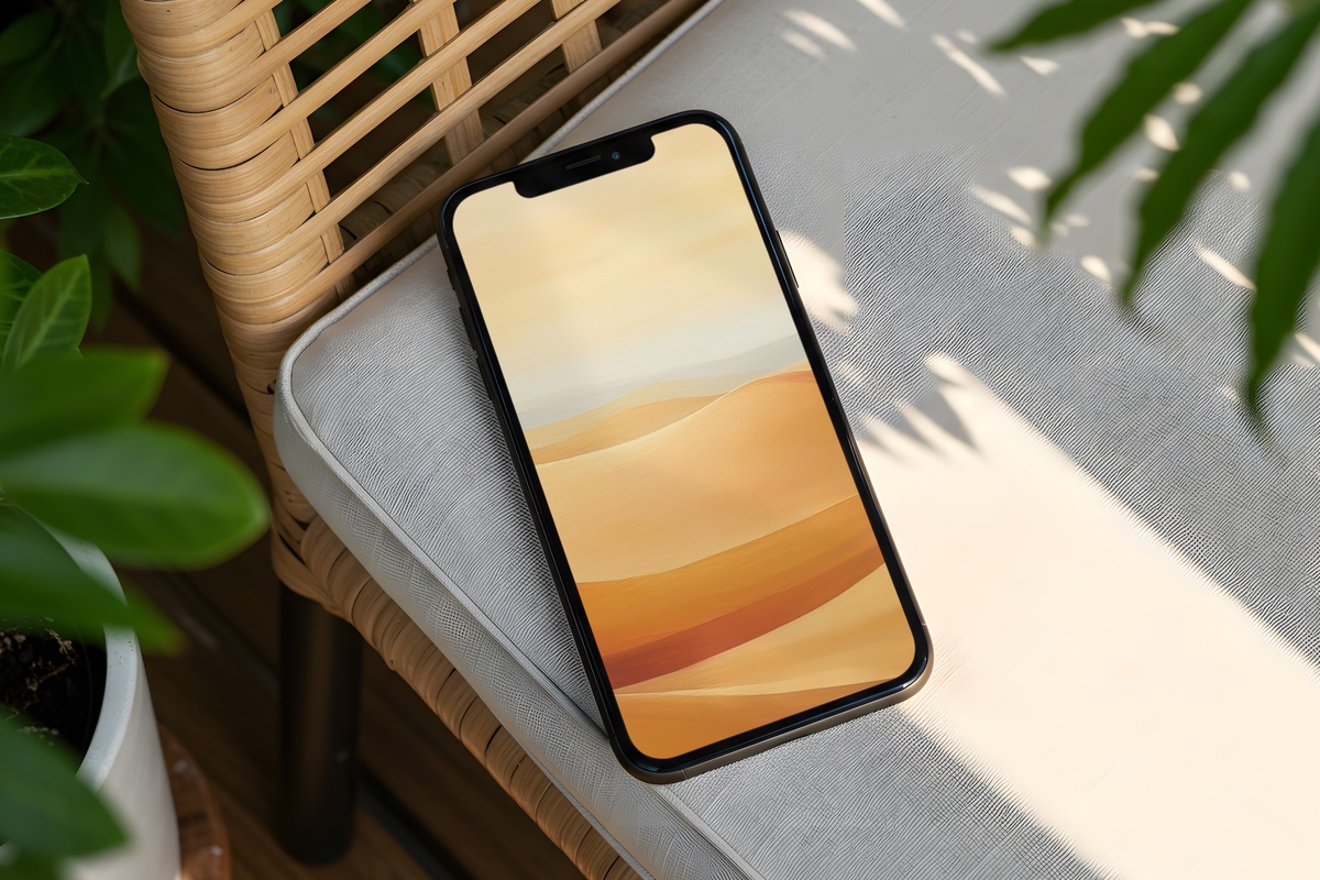 Desert Calm in Modern Brushstrokes Modern iPhone Wallpaper