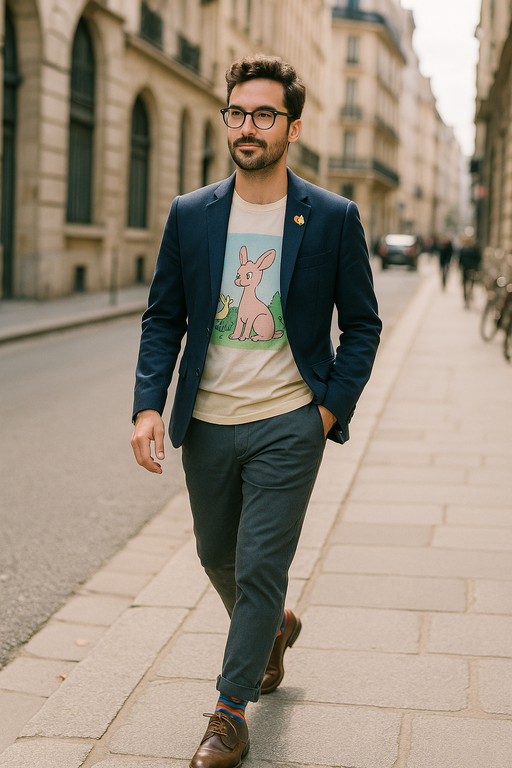 Diverse group wearing stylish funny graphic T-shirts in urban setting