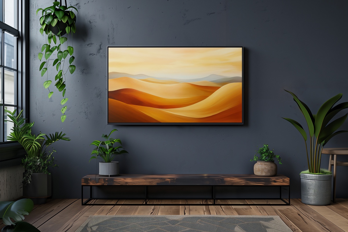 Desert Calm in Modern Brushstrokes Frame TV Art