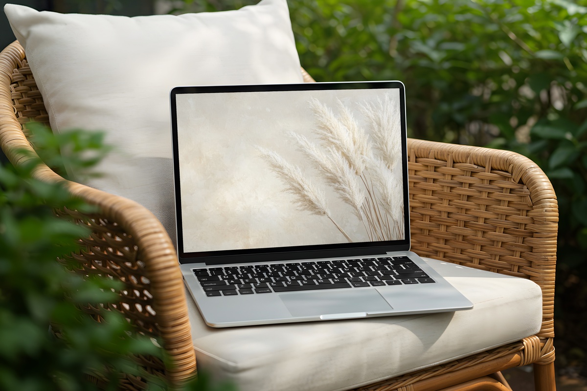 Pampas Elegance Harmony Boho Desktop Wallpaper