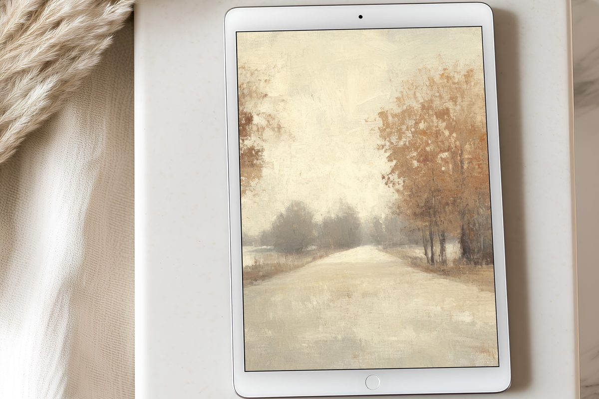 Pathway Through Autumn Peace Fall iPad Wallpaper