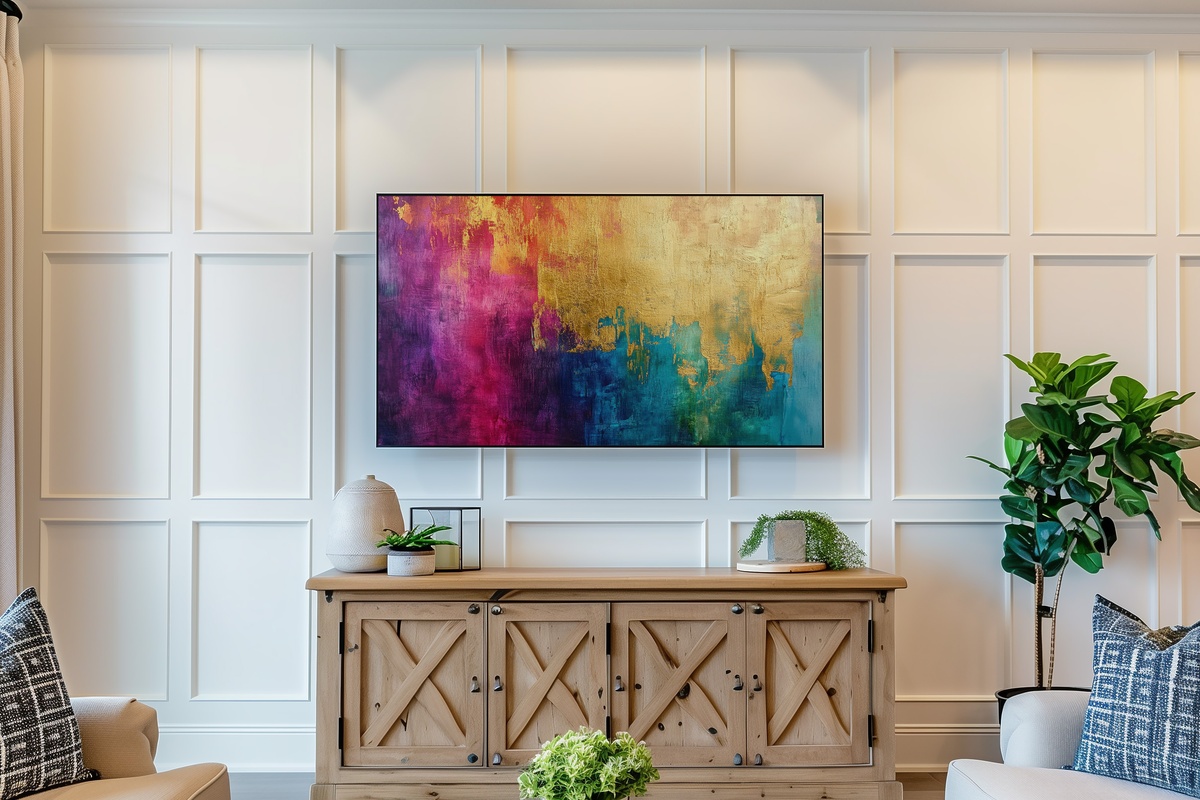 Golden Tapestry Splendor Abstract Frame TV Art