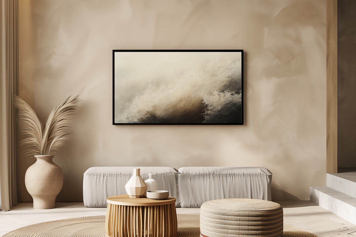 Stormy Coastal Elegance Frame TV Art