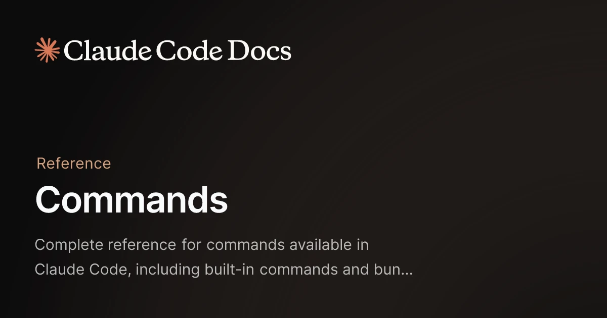 Commands - Claude Code Docs