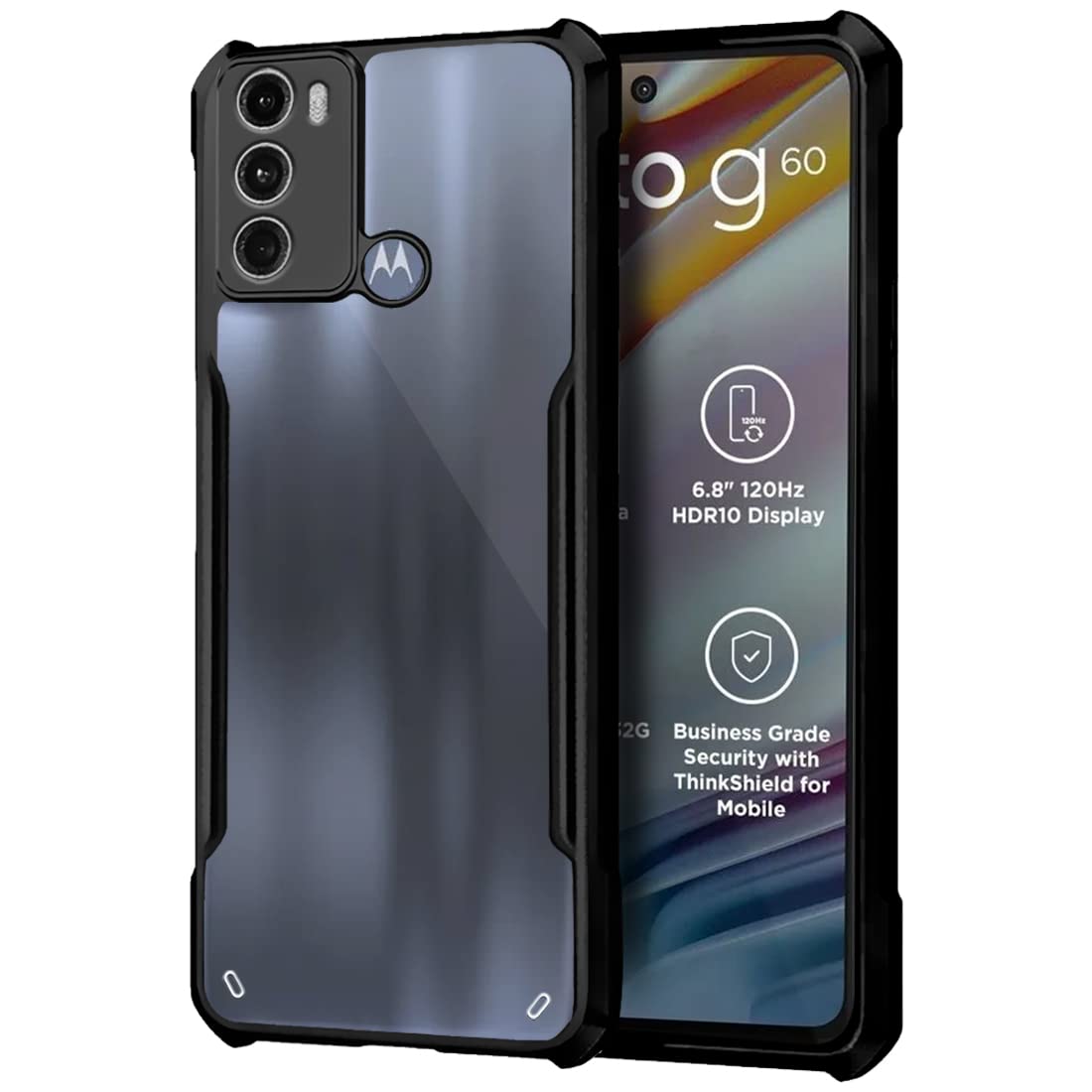 Black Border - Transparent Back iPaky Mobile Back Cover Case