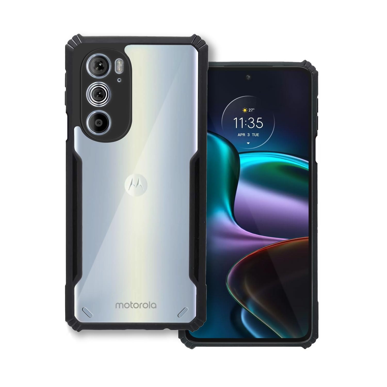 Black Border - Transparent Back iPaky Mobile Back Cover Case