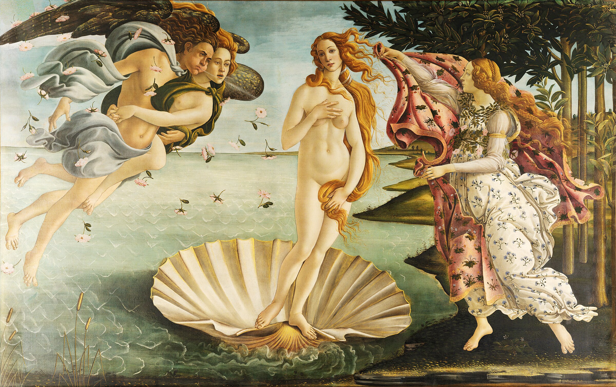 Sandro Botticelli, The Birth of Venus, c. 1485. Tempera on canvas. Uffizi Gallery, Florence.