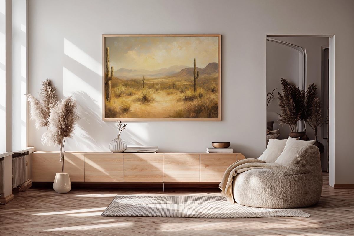 Cacti in Desert Neutrals Printable Wall Art