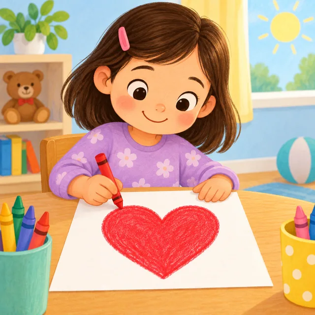 Scene: I draw a heart.