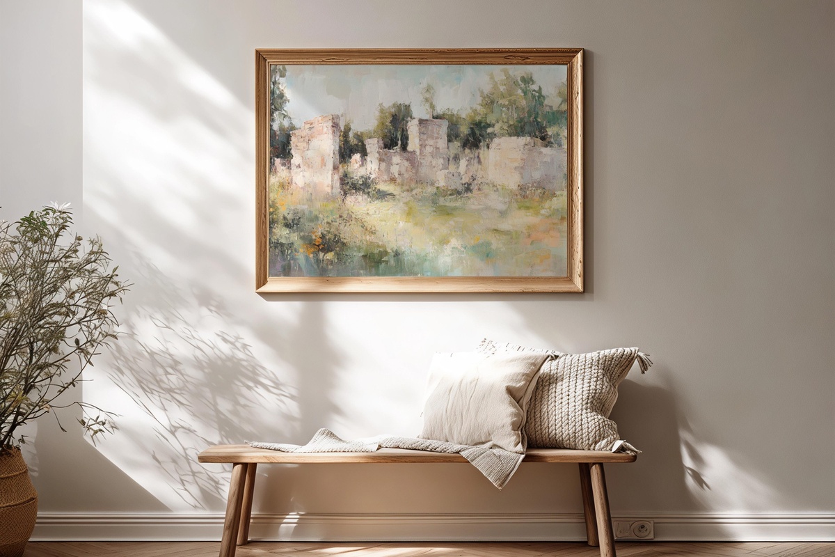 Timeless Echoes Among Ruins Vintage Printable Wall Art