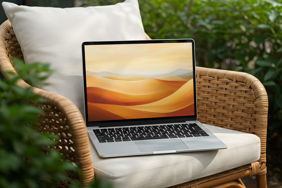 Desert Calm in Modern Brushstrokes Desktop Wallpaper