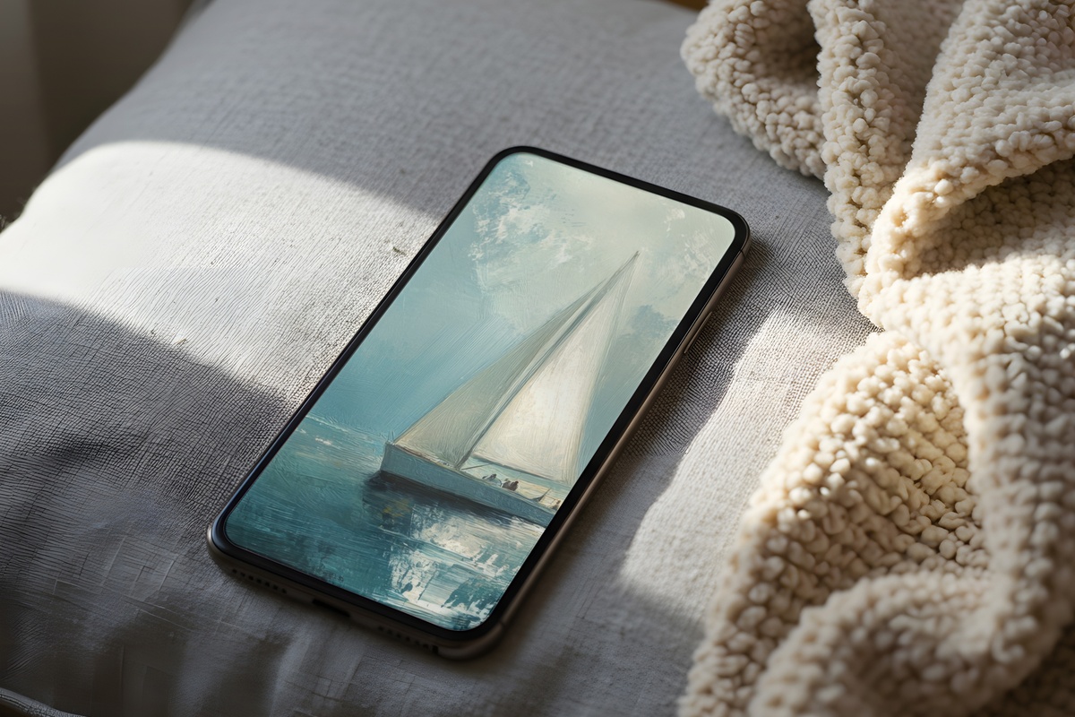 Turquoise Dreams Sailboat Summer iPhone Wallpaper — teal water and sailboat scene