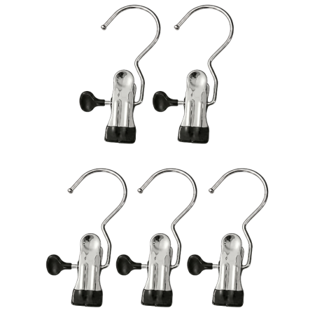 Set ganchos acero inoxidable, 5 piezas