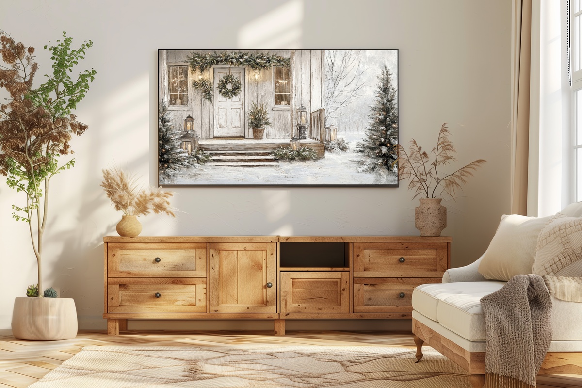 Desert Calm in Modern Brushstrokes Frame TV Art