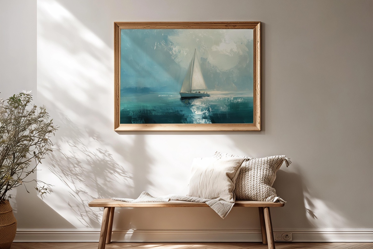Turquoise Dreams Sailboat Summer Printable Wall Art
