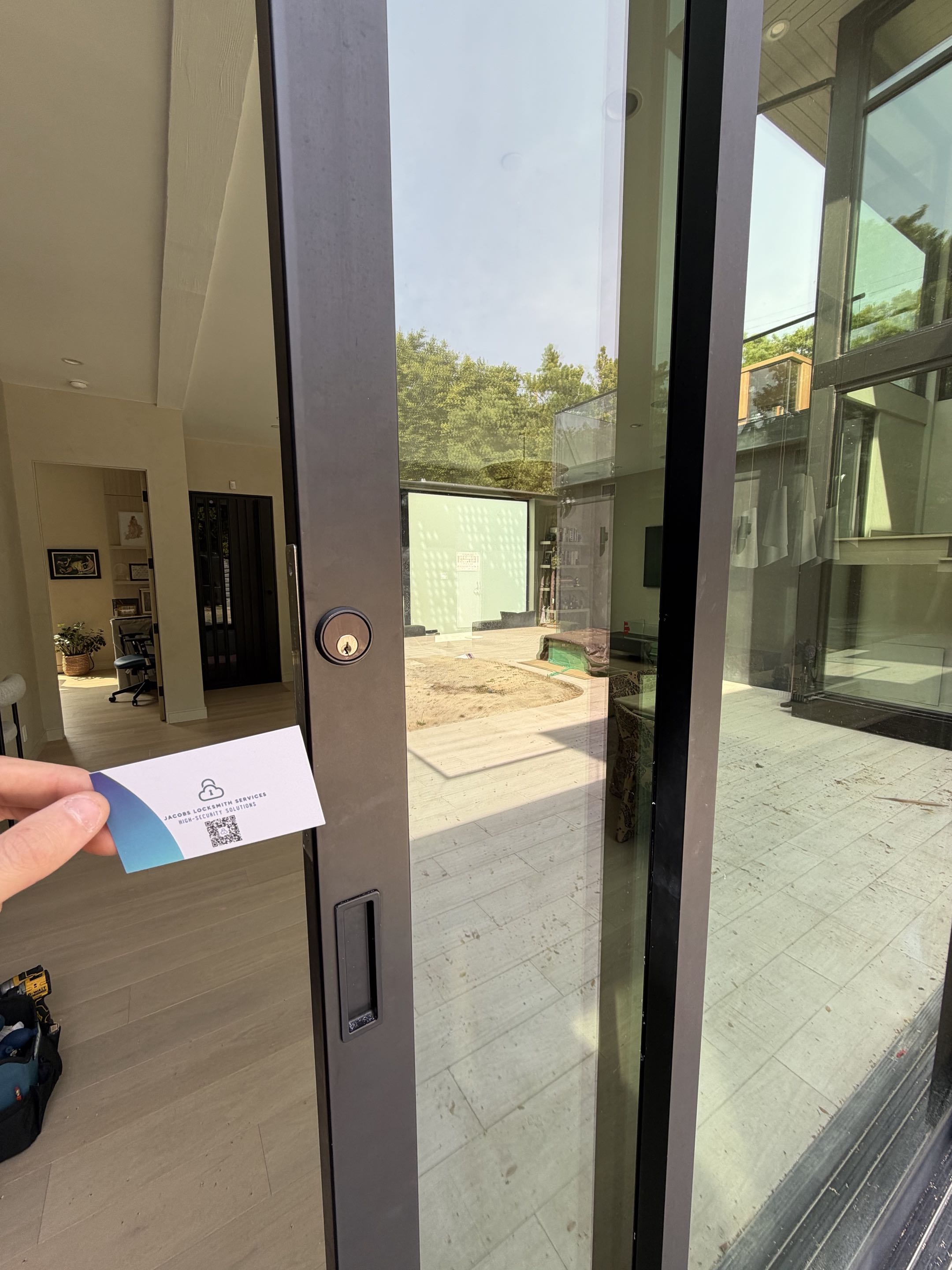 Sliding door lock installation