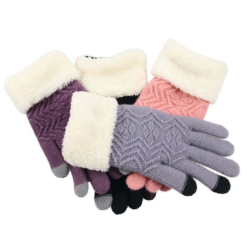 Lavisa - Touch Screen Knitted Gloves with Plush Lining