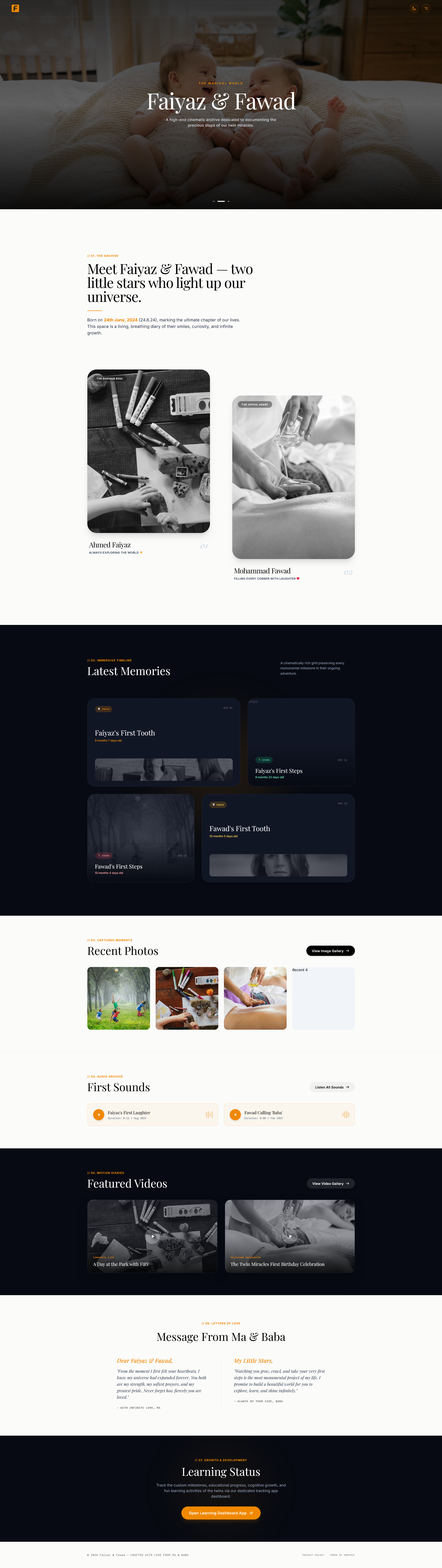 Family Memory & Digital Archive WordPress Website