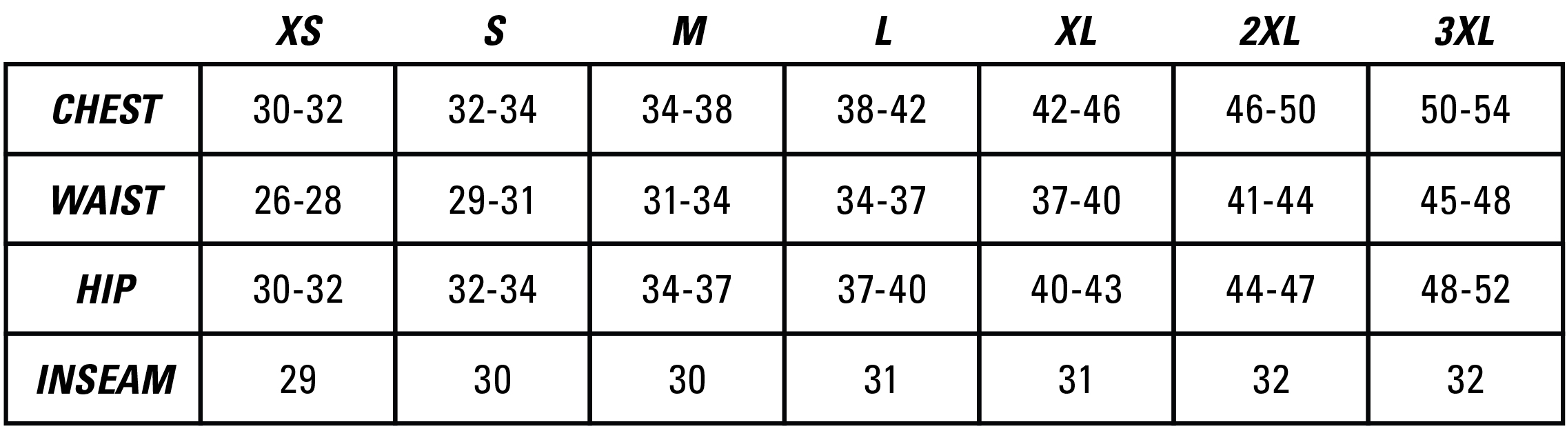 Size Chart