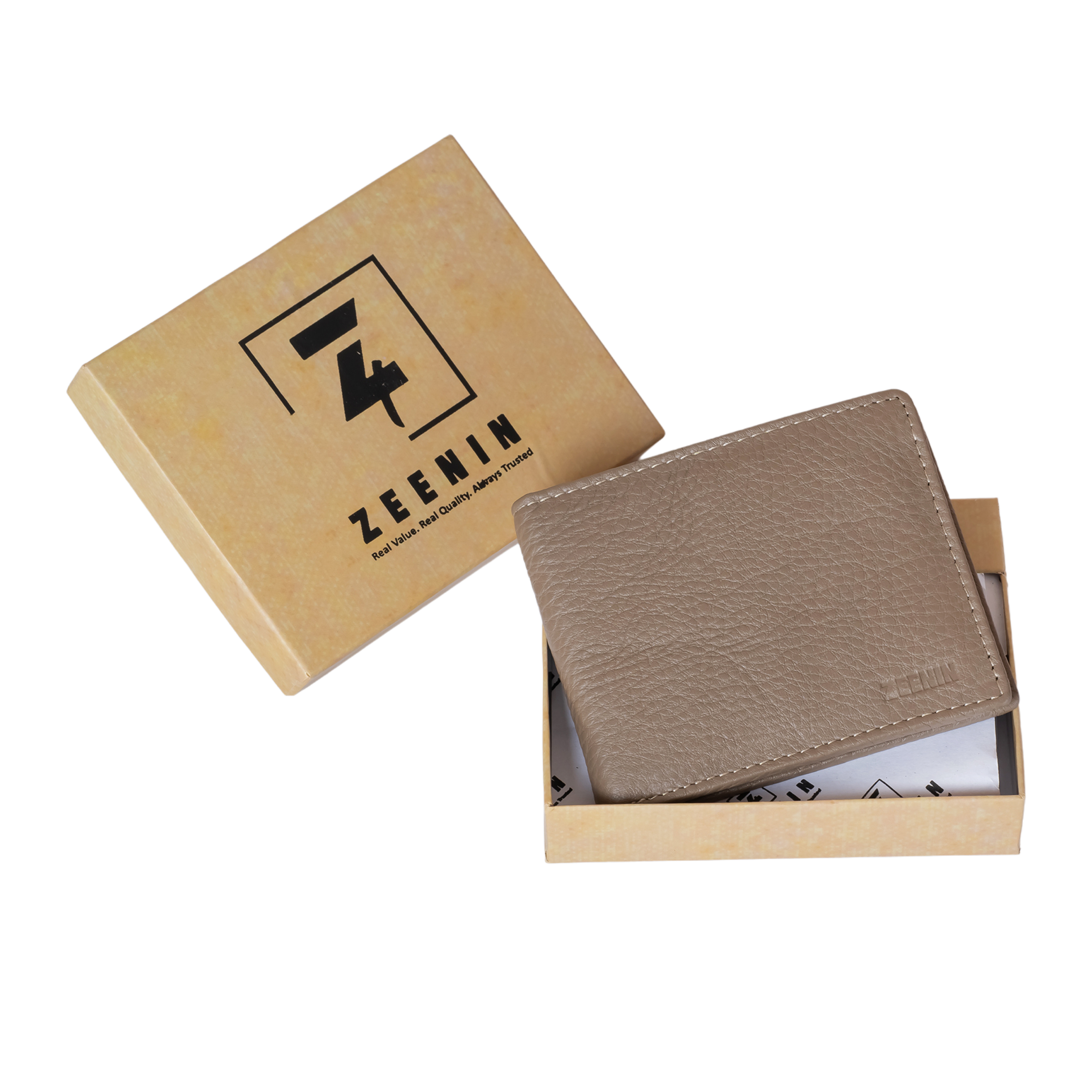 Zeenin Pure Genuine Premium Nappa Leather Handmade Slim Trifold Men’s Wallet with 6 Credit Card slots