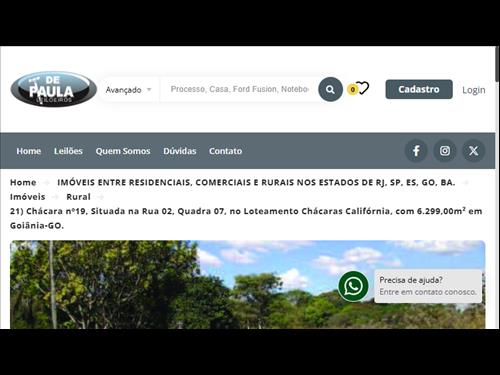 Chácara nº19, Situada na Rua 02, Quadra 07, no Loteamento Chácaras Califórnia