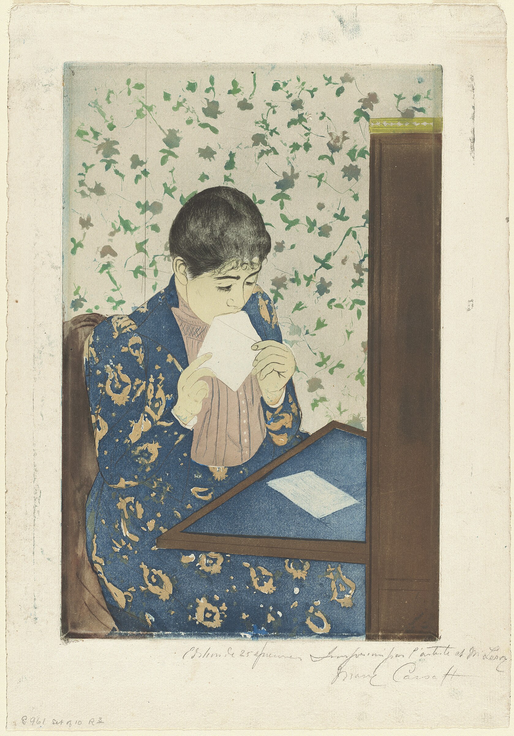 Mary Cassatt, The Letter, 1890-91. Colour aquatint and drypoint. National Gallery of Art, Washington.
