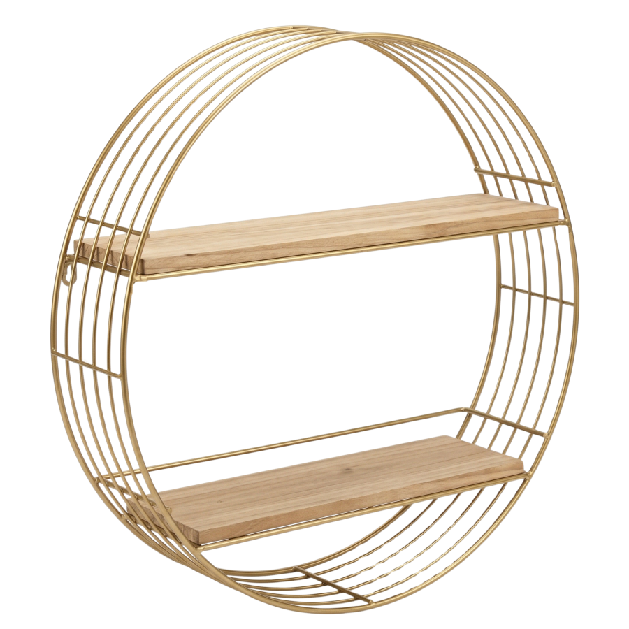 Repisa flotante hierro forjado/madera, 70x70x15cm