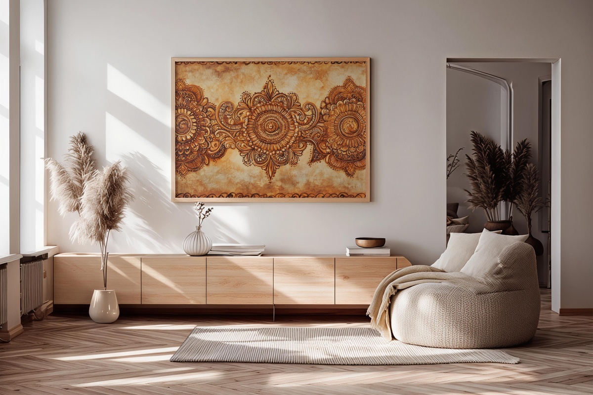 Henna Floral Harmony Boho Printable Wall Art