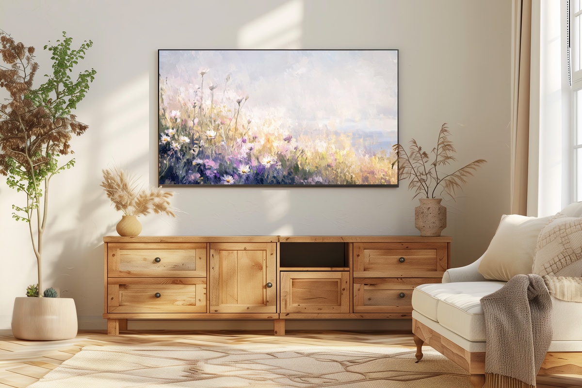 Wildflower Bloom Harmony Coastal Frame TV Art