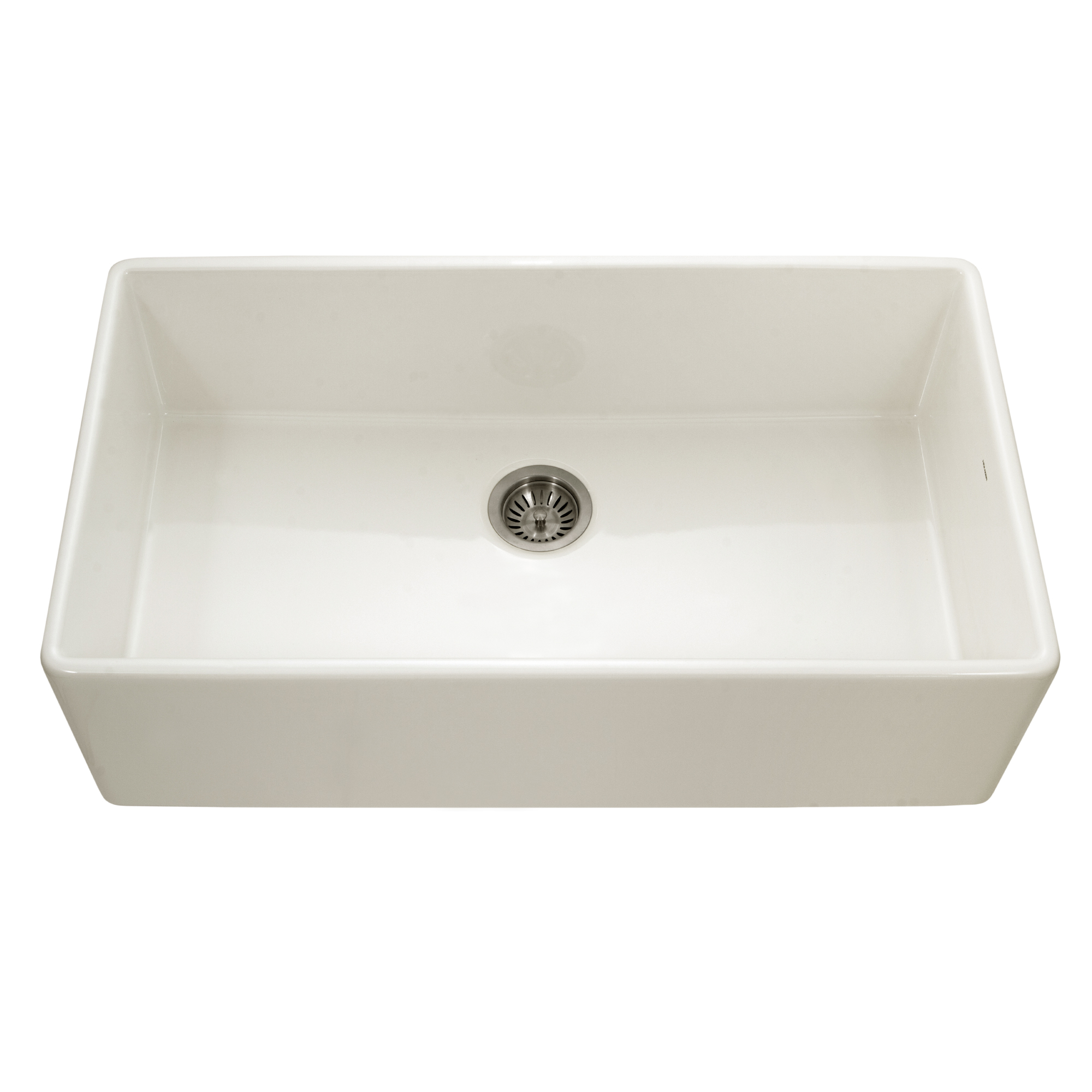 Houzer 36" Fireclay Single Bowl Farmhouse Kitchen Sink, Biscuit, Platus Series, PTG-3600 BQ