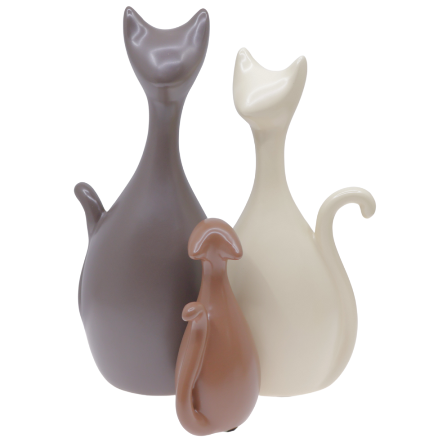 Set de figuras decorativas cerámica, 3 piezas