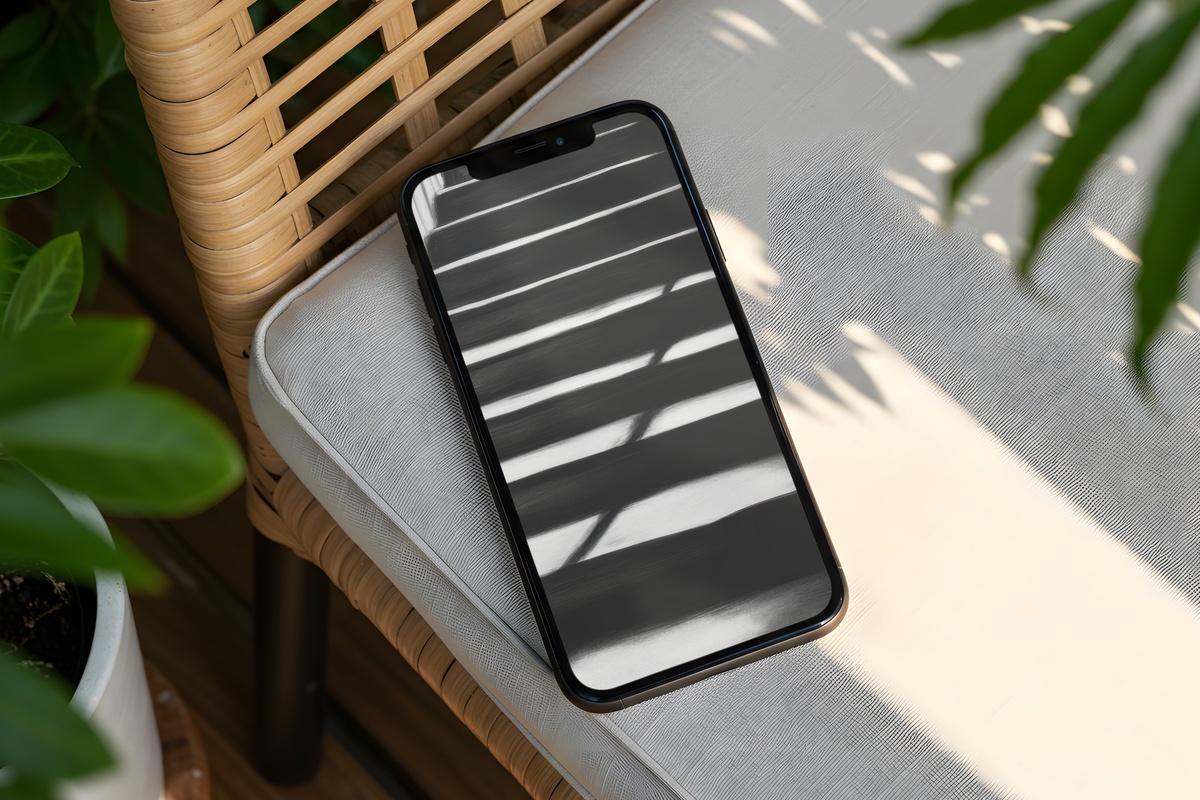 Geometric Shadow Ascent black and white iPhone wallpaper with ascending architectural shadow geometry