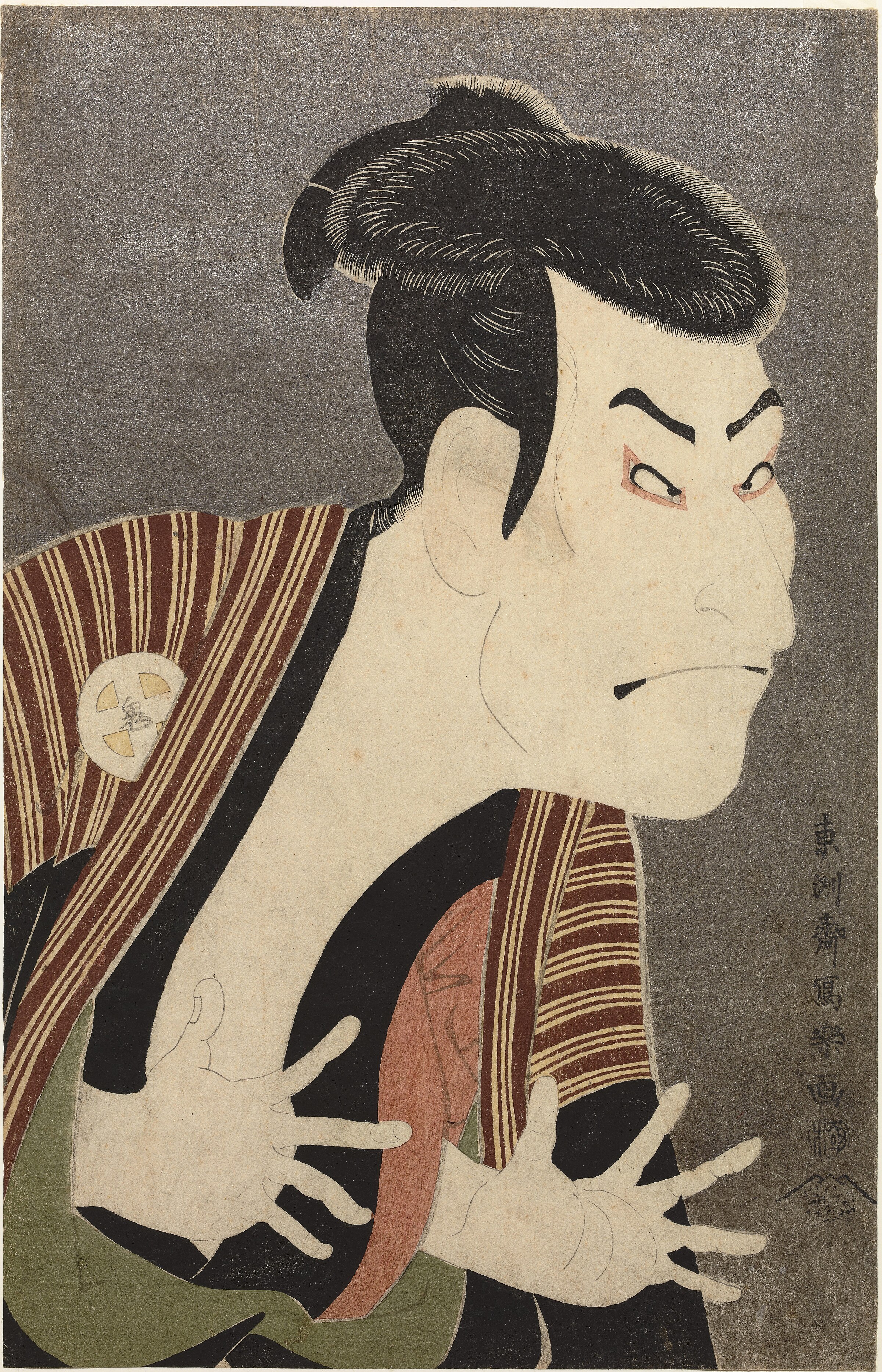 Toshusai Sharaku, The Actor Otani Oniji II as Yakko Edobei, 1794. Colour woodblock print. Tokyo National Museum.