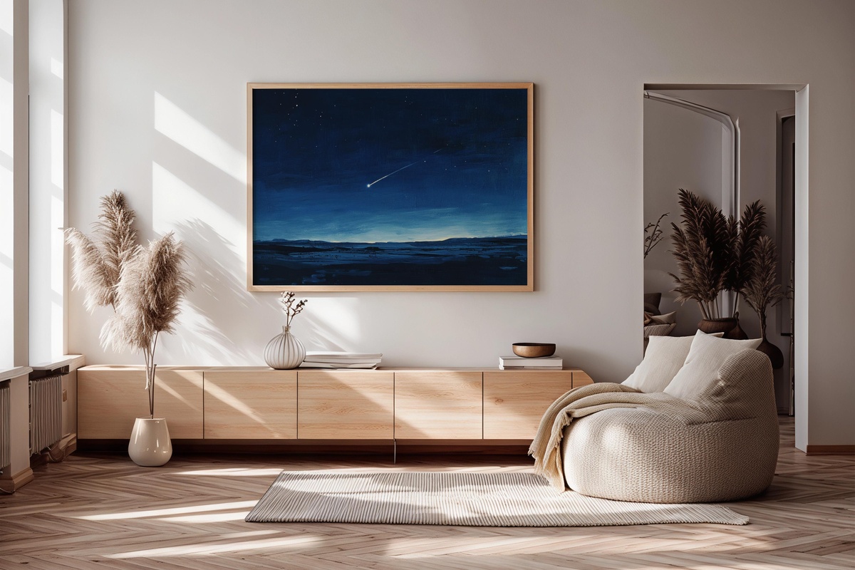 Minimal Shooting Star Serenity - Printable Wall Art
