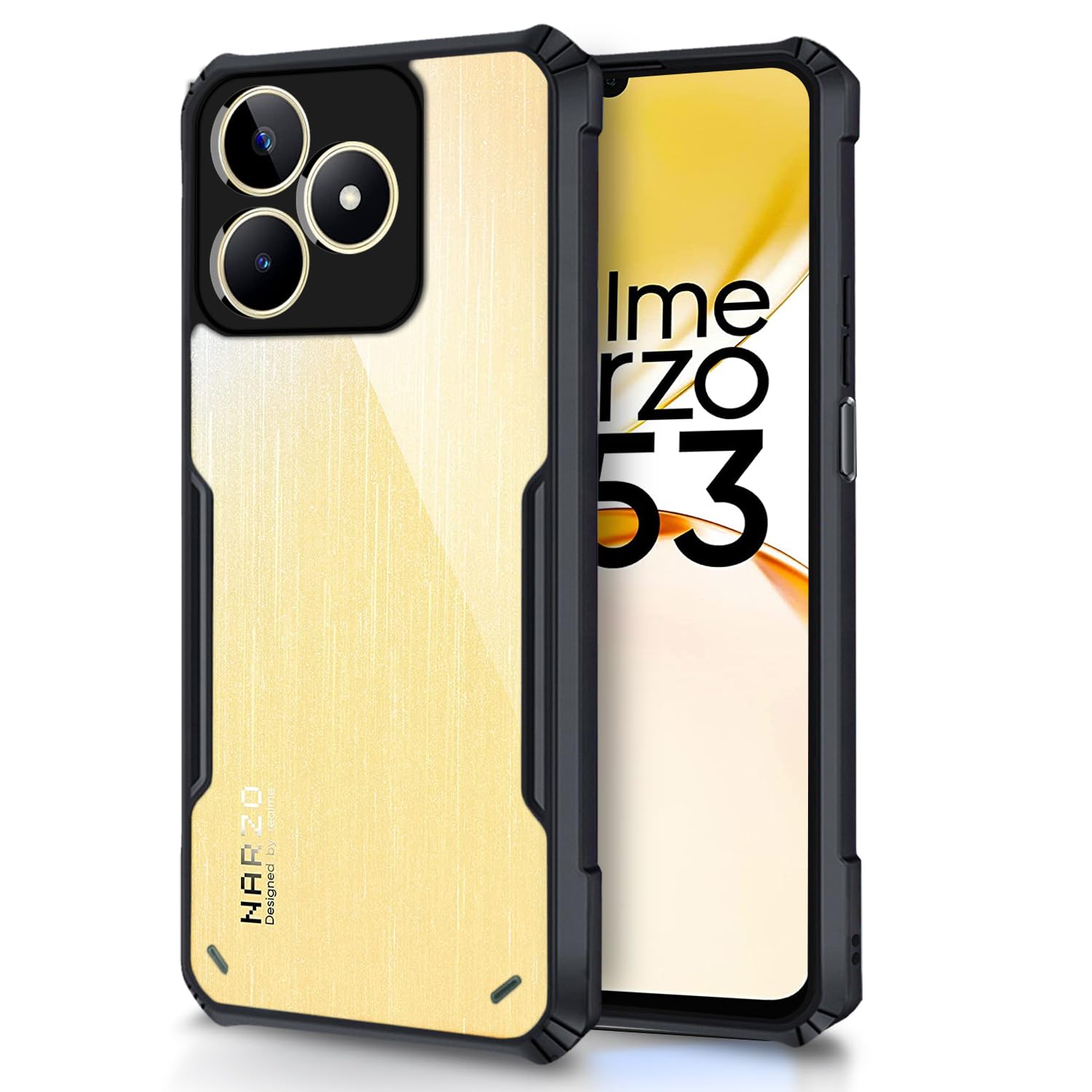 Realme C53 - Black Border - Transparent Back iPaky Mobile Back Cover Case