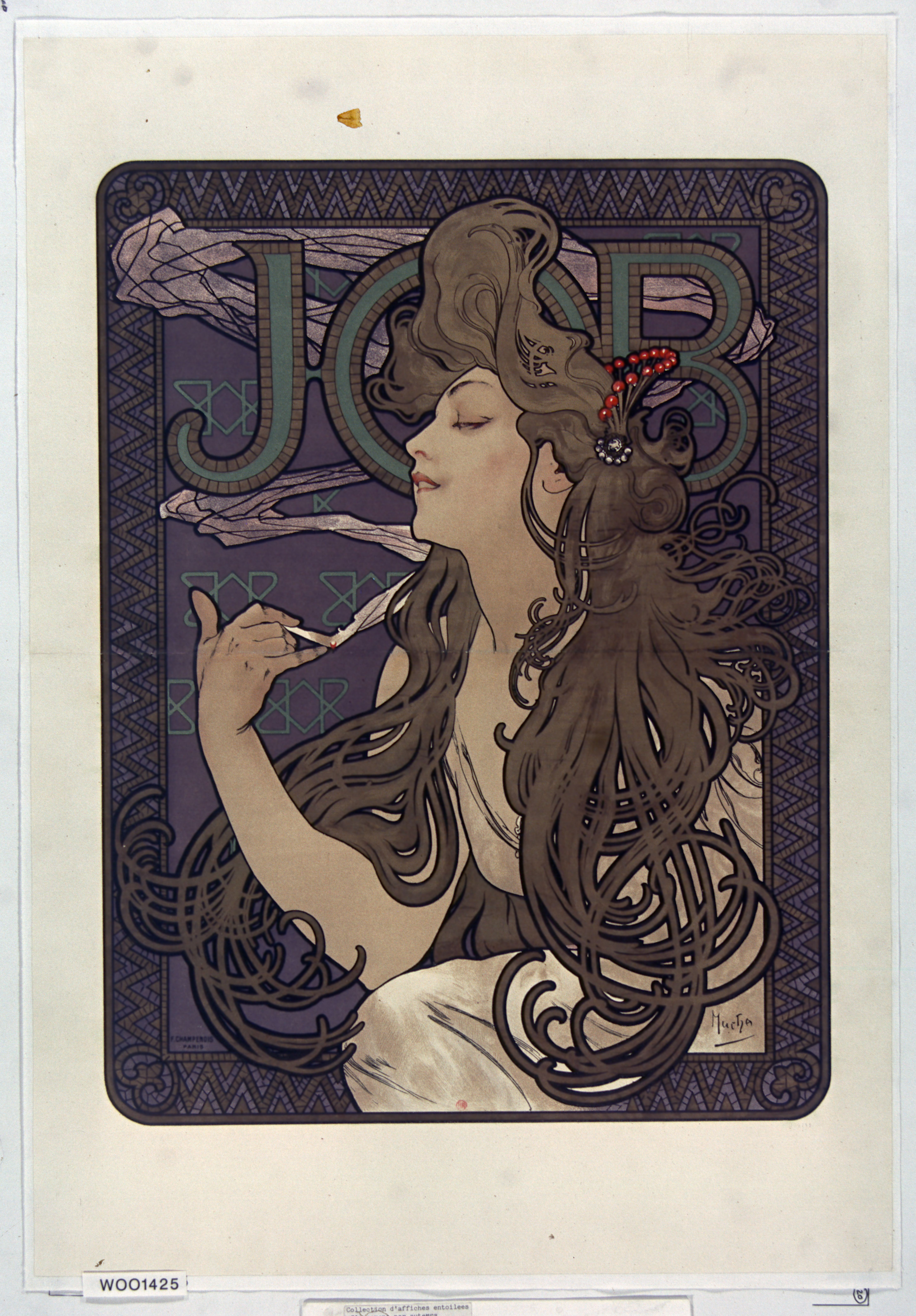 Alphonse Mucha, Job Cigarettes, 1896. Colour lithograph.