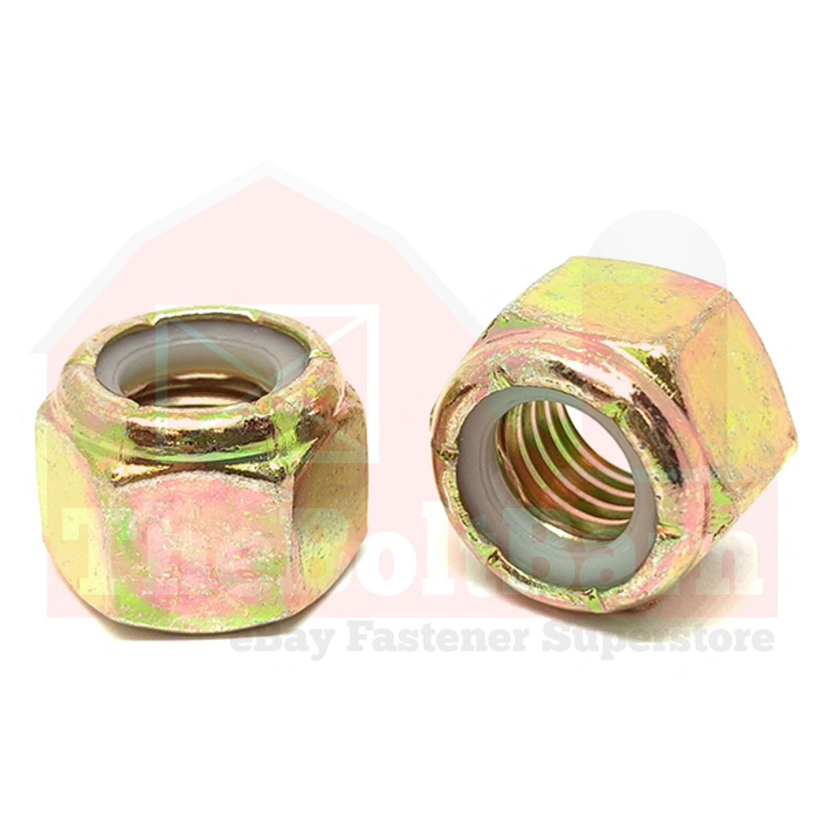 1"-14 Grade 8 Nylon Insert Lock Nuts Zinc Yellow Fine Thread (Pick Qty)