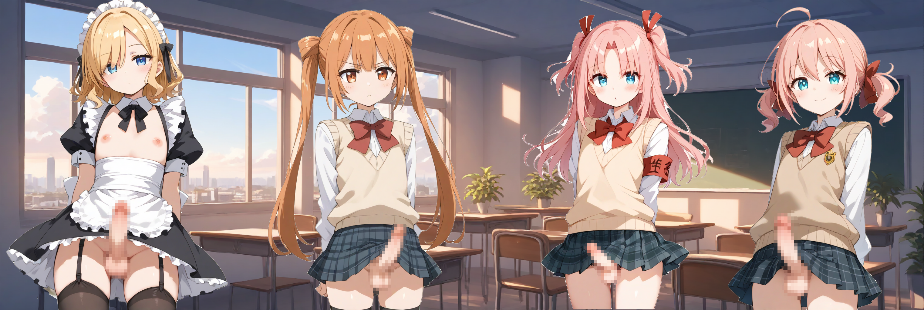 ひめゴトの男の娘達 by ツバサ天九 with ai art, Secret Princess, Arikawa Hime, otokonoko