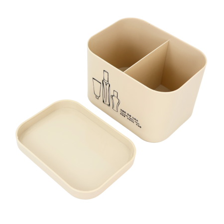 Organizador multifuncional beige, 12.5x15.5cm, plástico