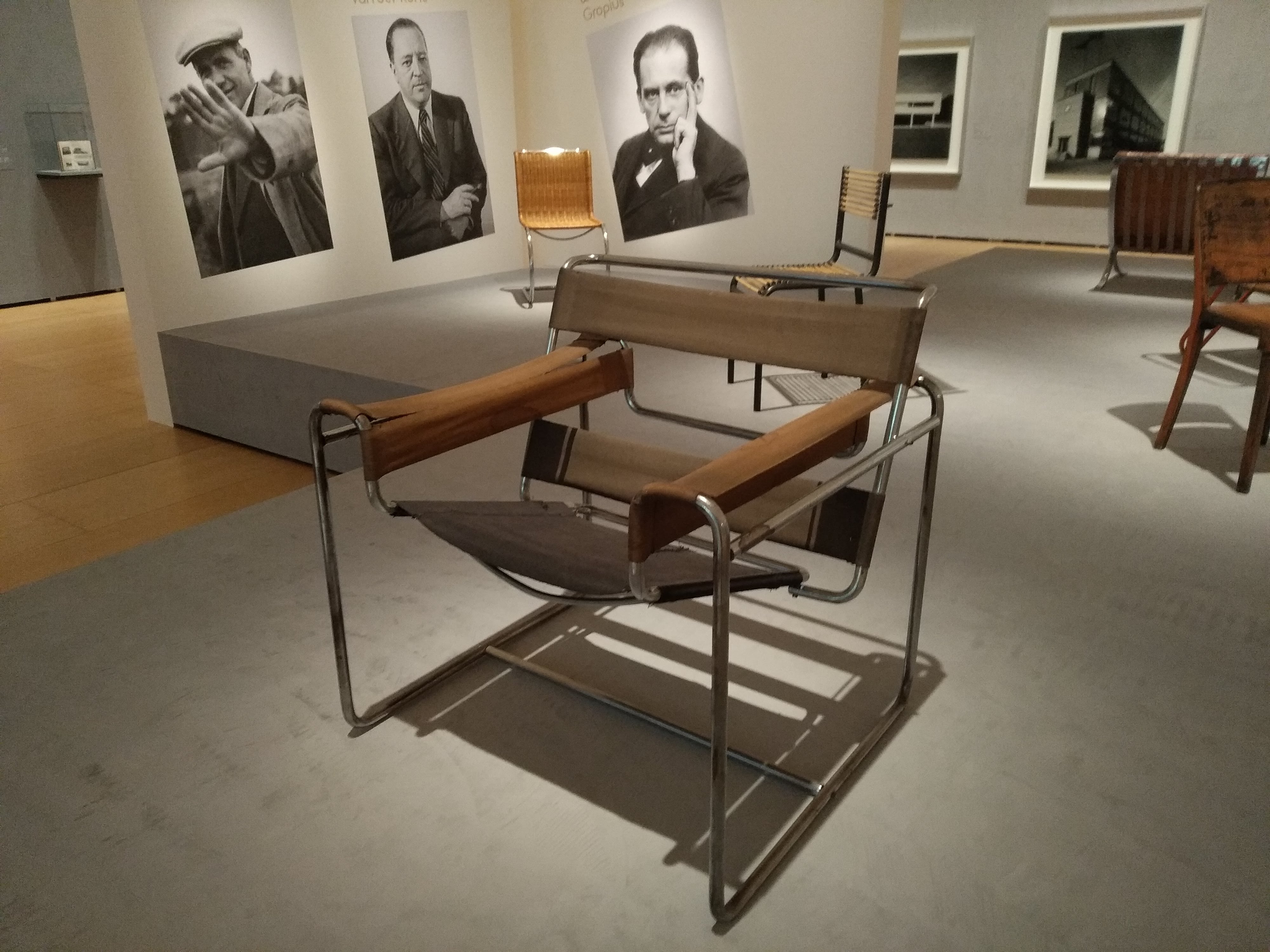 The B3 chair (later called the Wassily Chair) by Marcel Breuer, c. 1925-26.