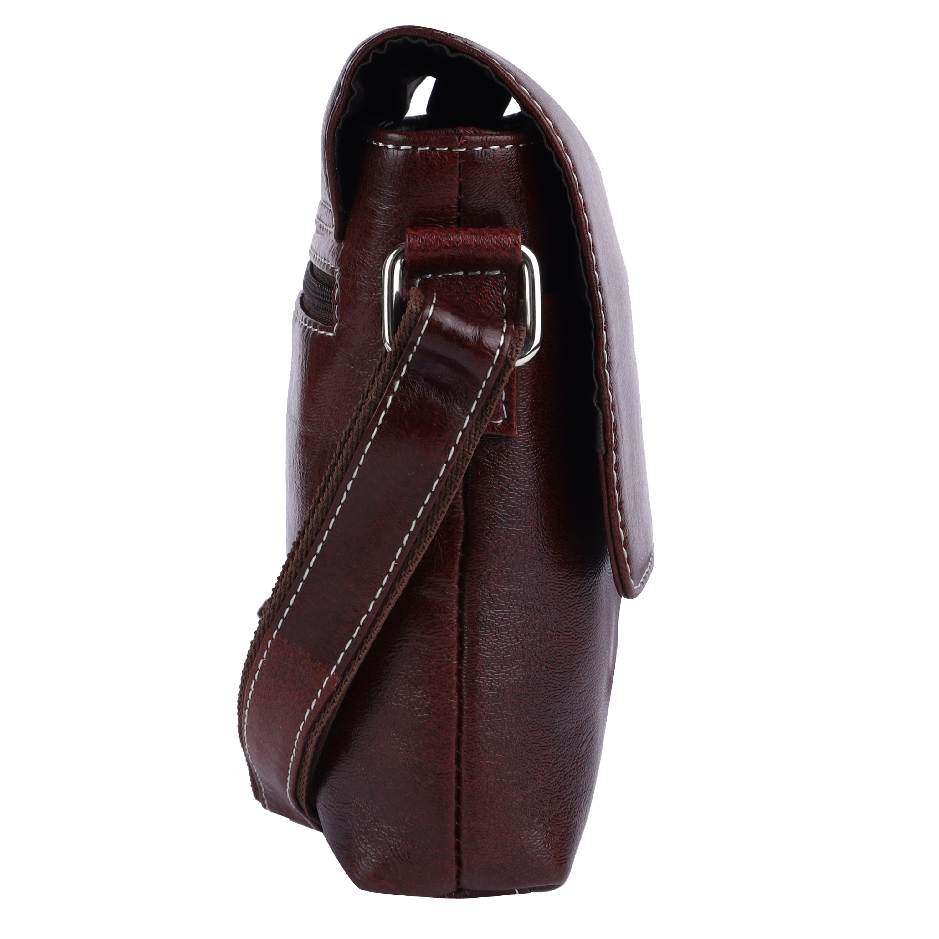 Zeenin Pure Genuine Leather Messenger Shoulder 9 inch Sling Cross Body Travel Office D-Loop Handbag for Men Women, Brown