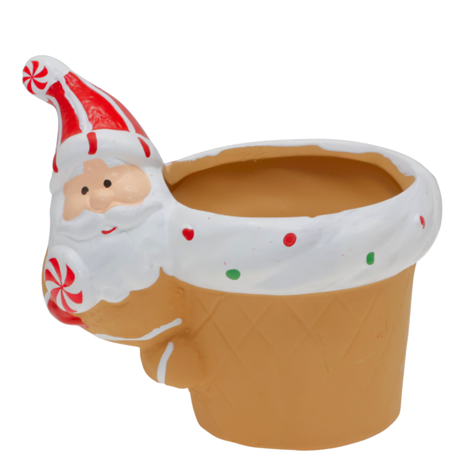 Mini macetero navideño cerámica, 10x7.5cm