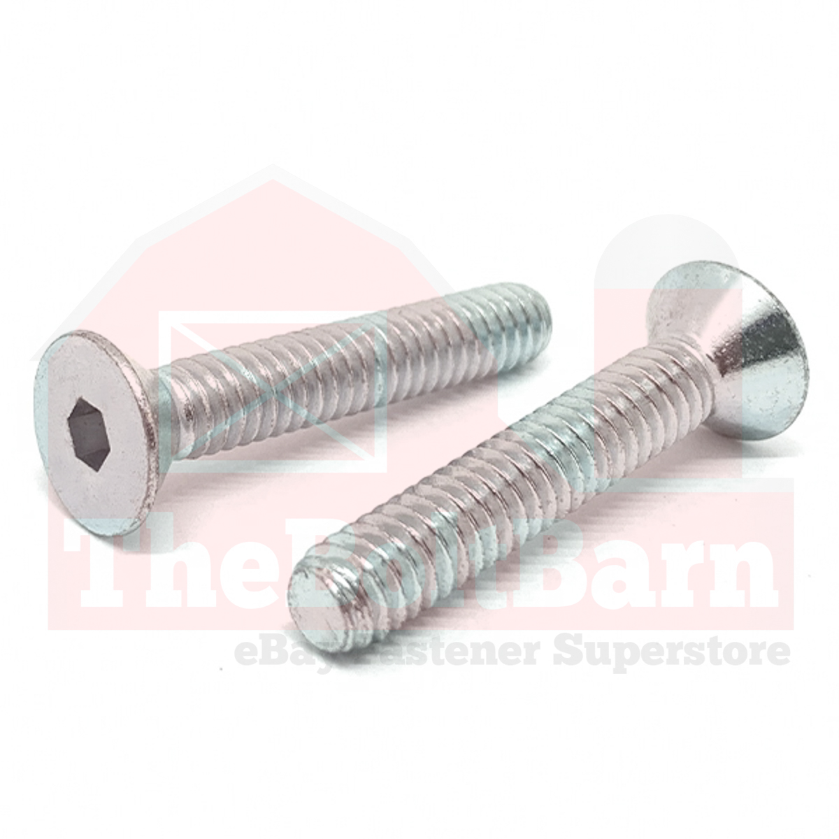 M10-1.5 Class 12.9 Flat Socket Head Cap Screws Zinc Clear (Pick Length & Qty)