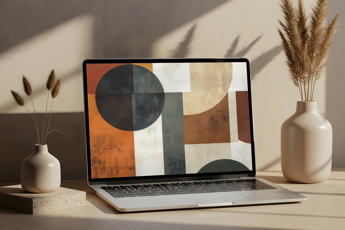 Minimalist Earthy Geometrics - Desktop Wallpaper