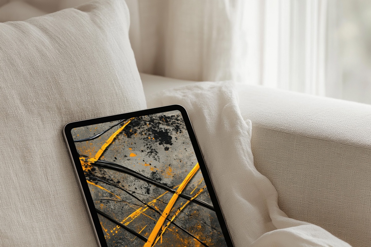 Textured Line Flow modern iPad wallpaper with abstract linear art