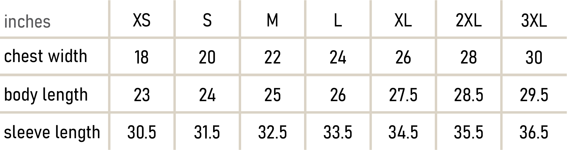 Size Chart