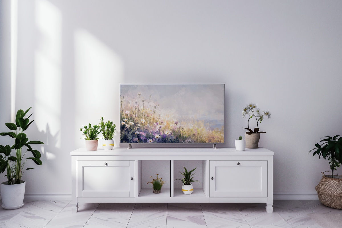 Wildflower Bloom Harmony Coastal Frame TV Art — beach wildflowers in impressionist bloom