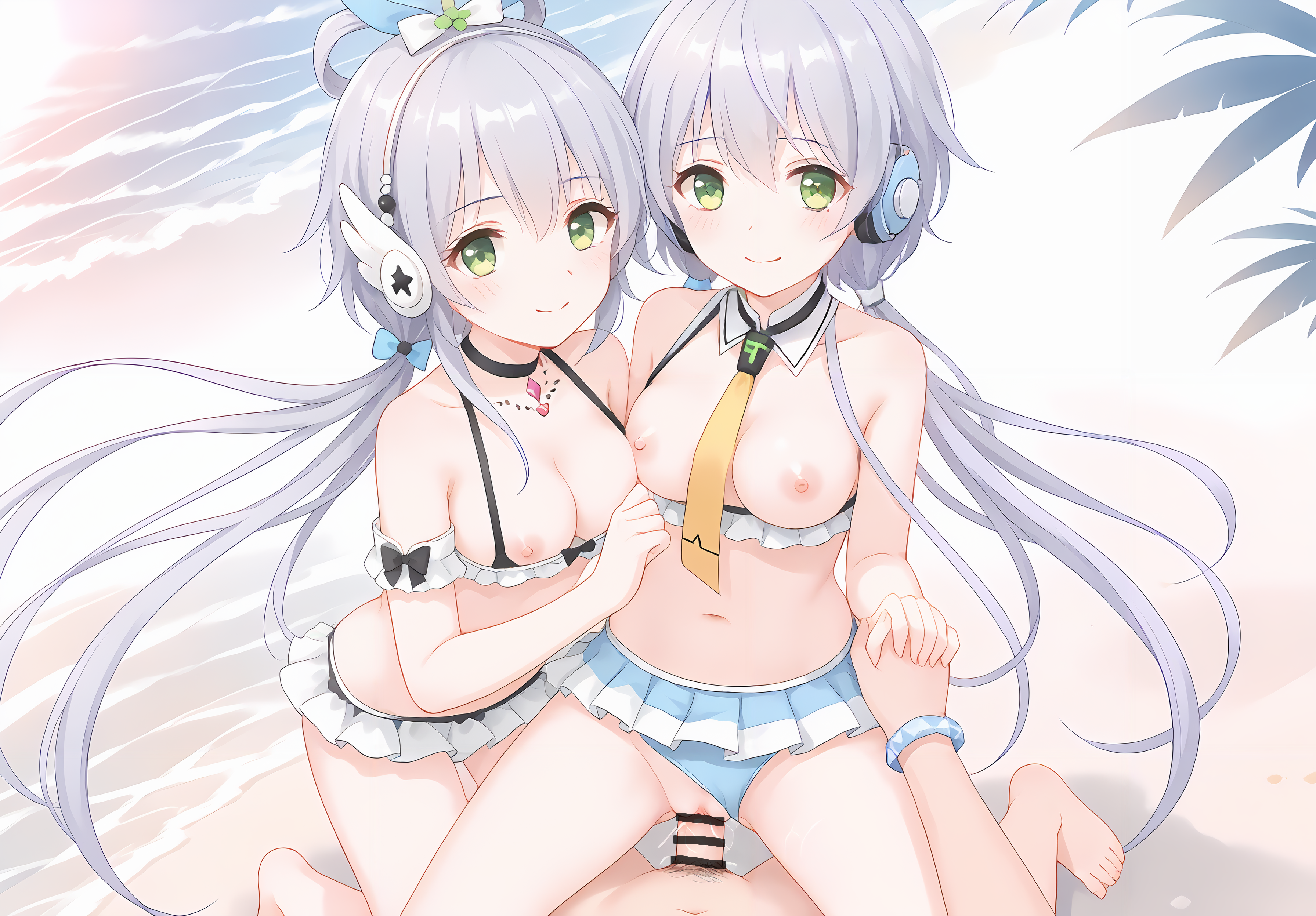 3p by ZERO with luo tianyi, ai art, breasts, girl, swimsuit